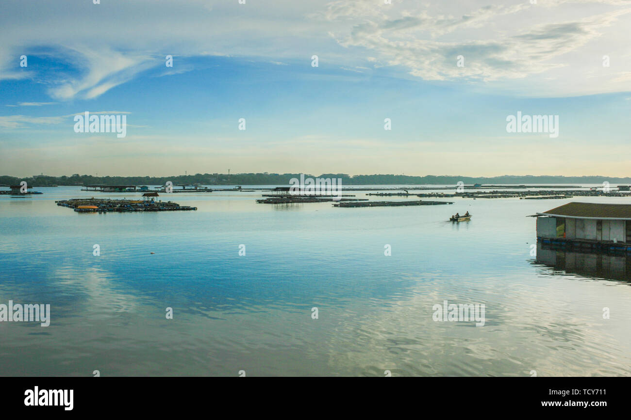 Fishing community at Kampung Sungai Temon, Johor Bahru, Malaysia Stock