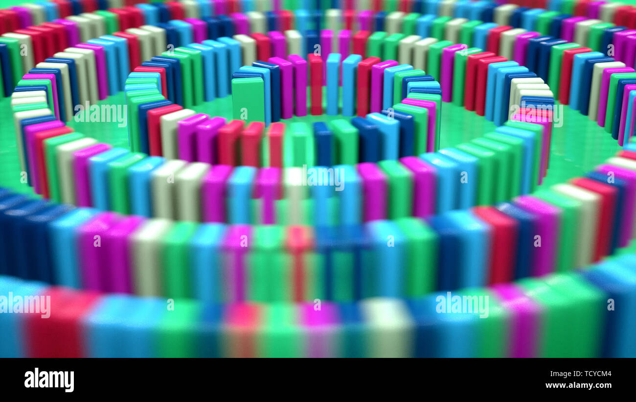 3d rendering domino effect Stock Photo - Alamy