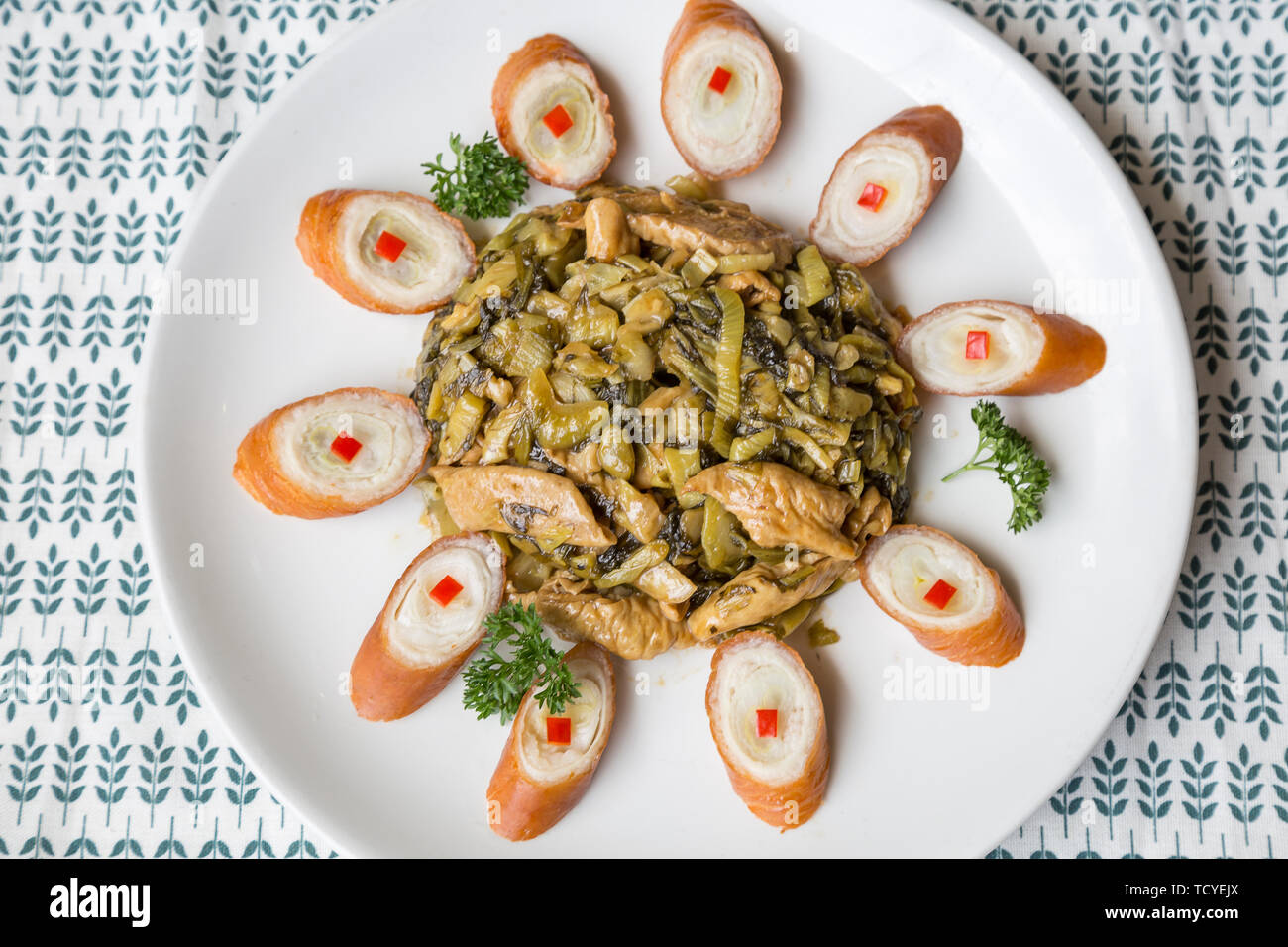 Chinese food pig large intestine Stock Photo Alamy