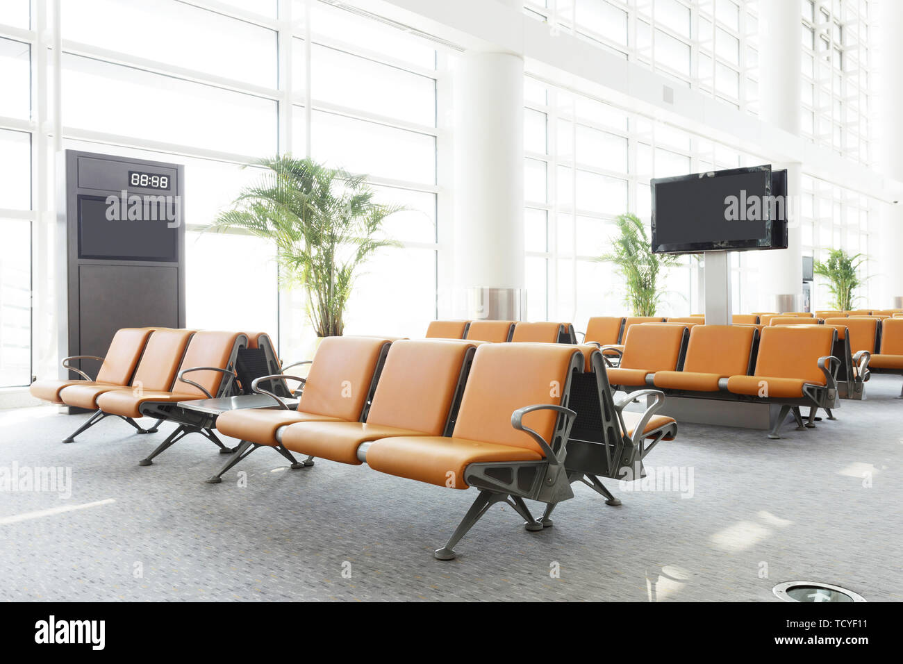 Modern airport design hall interior Stock Photo - Alamy