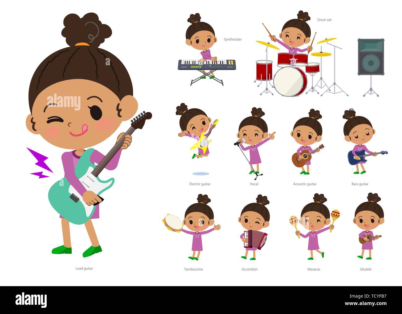 African american children playing instruments hi-res stock photography