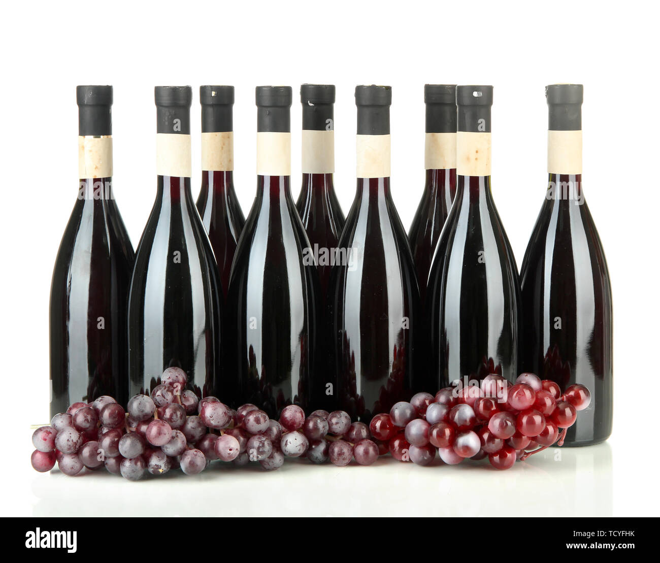 Wine bottles isolated on white Stock Photo