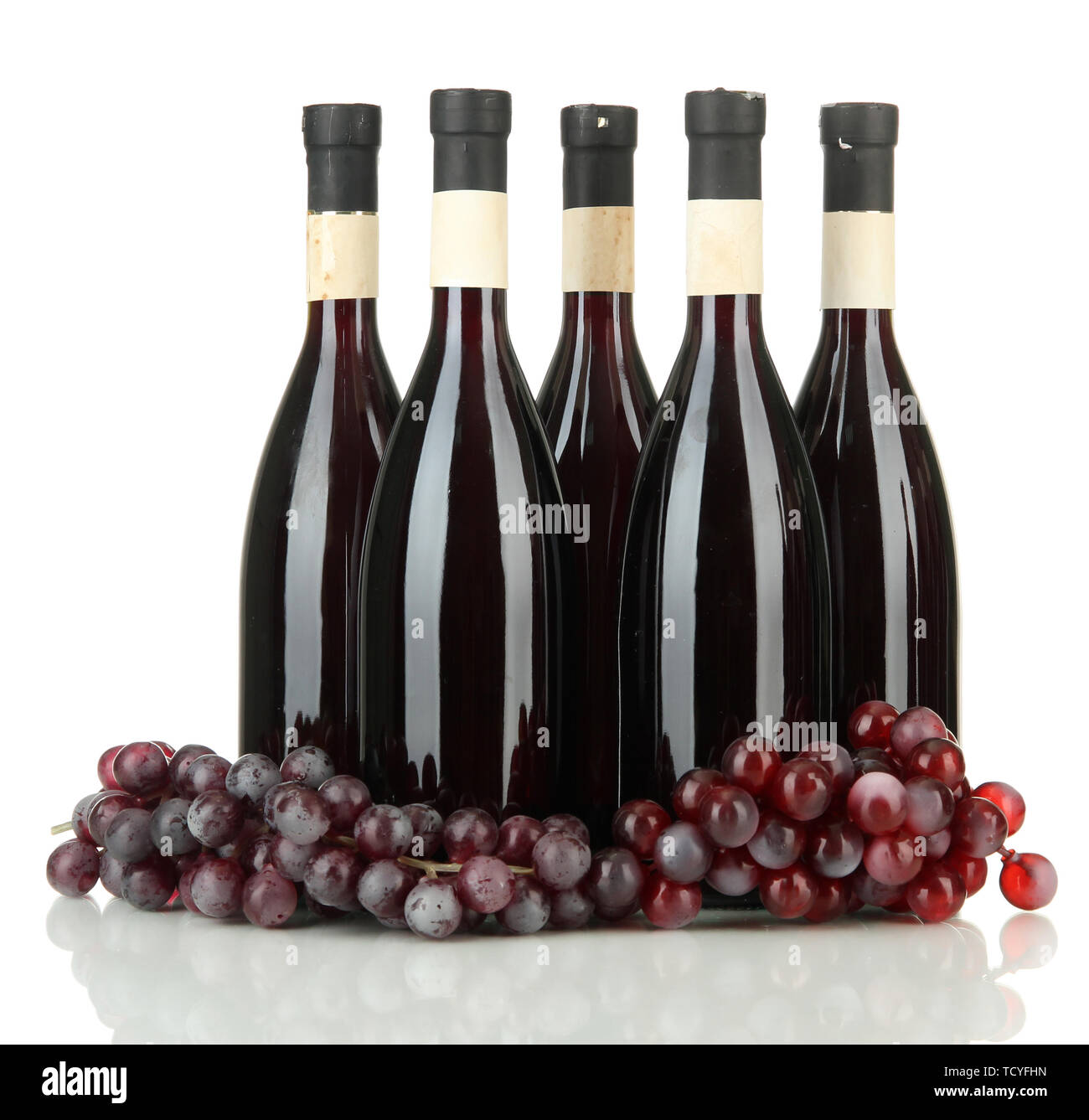 Wine bottles isolated on white Stock Photo