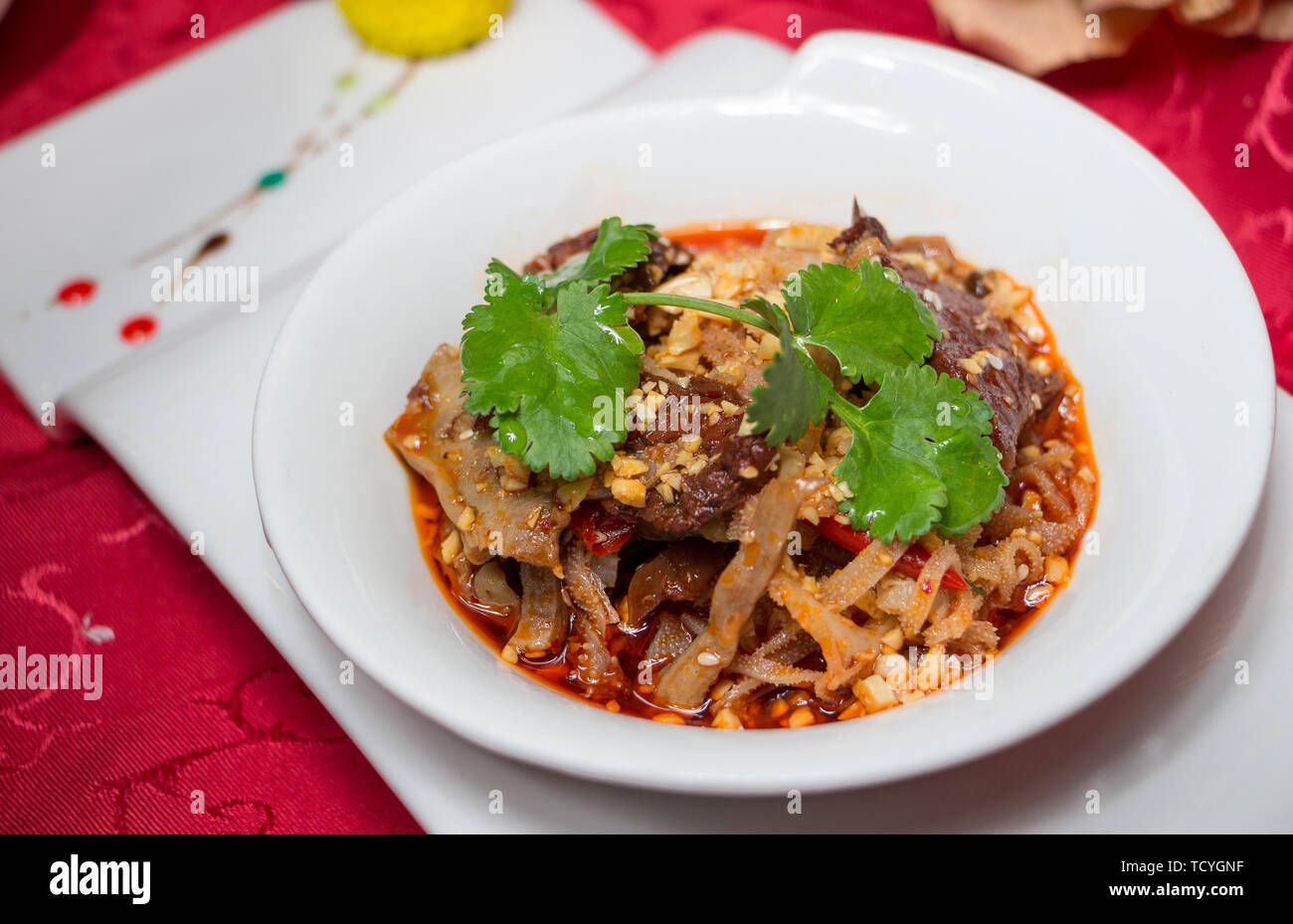 Traditional food, spicy hairy belly Stock Photo Alamy