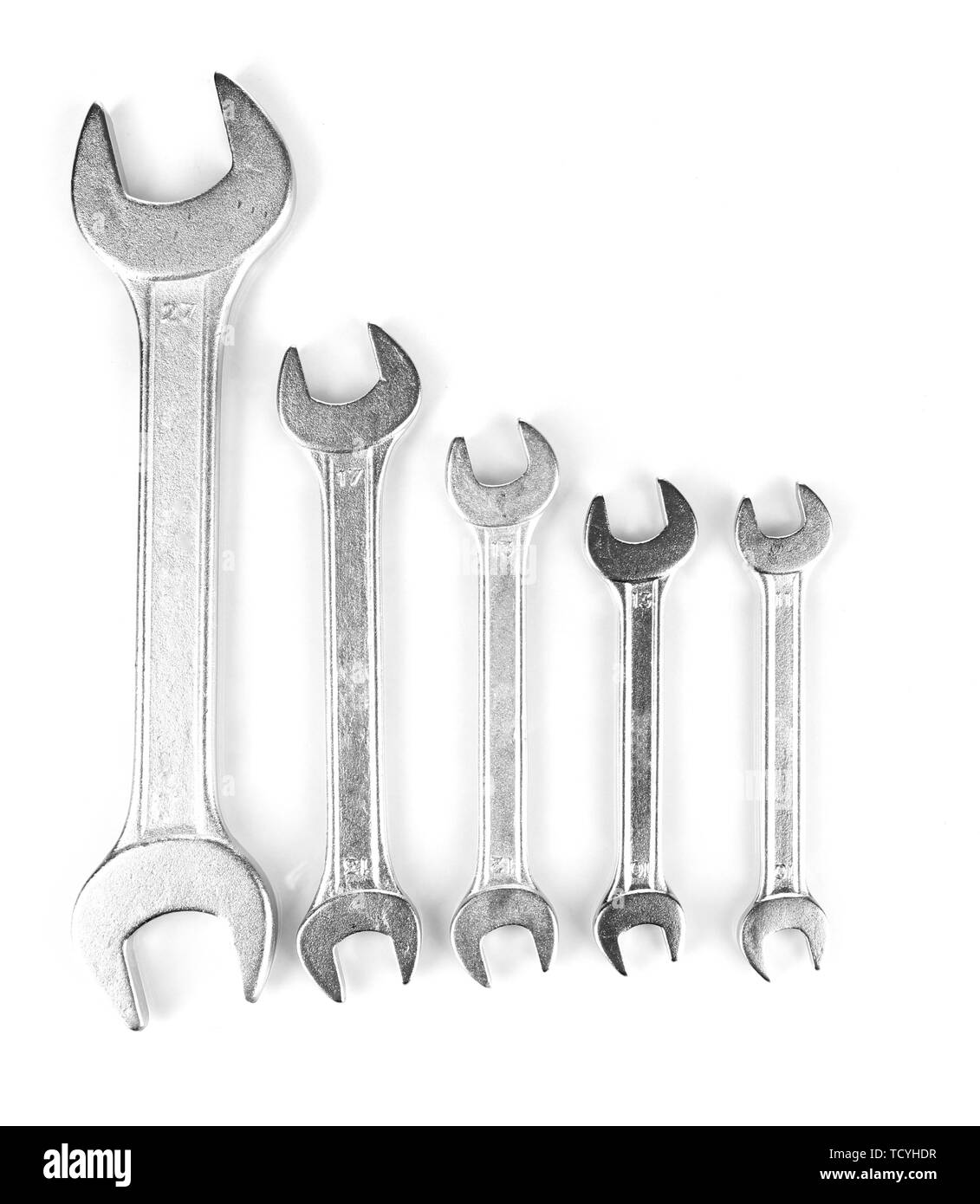 Different types of wrenches isolated on white Stock Photo Alamy