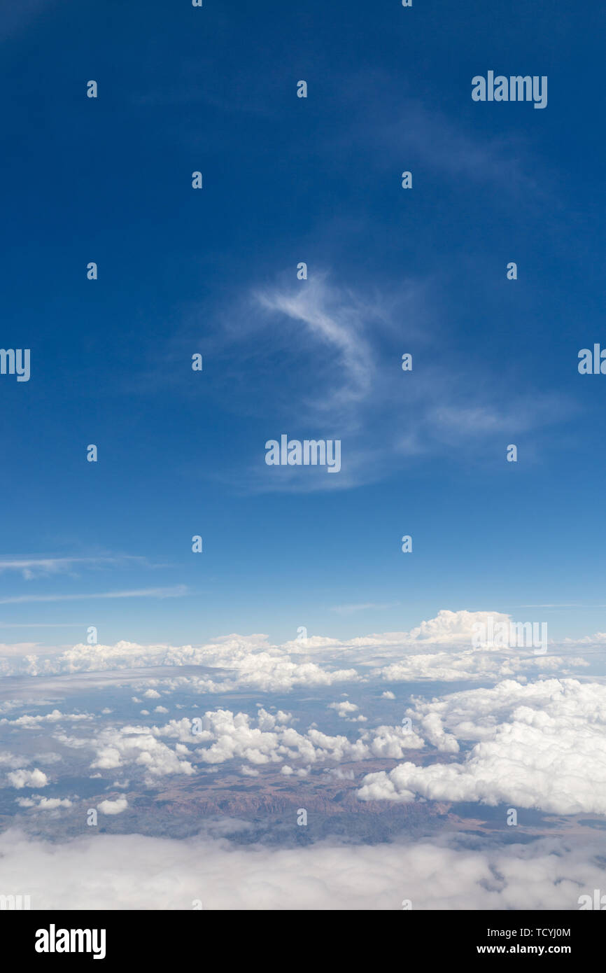 Aerial shot, blue sky and white clouds Stock Photo - Alamy