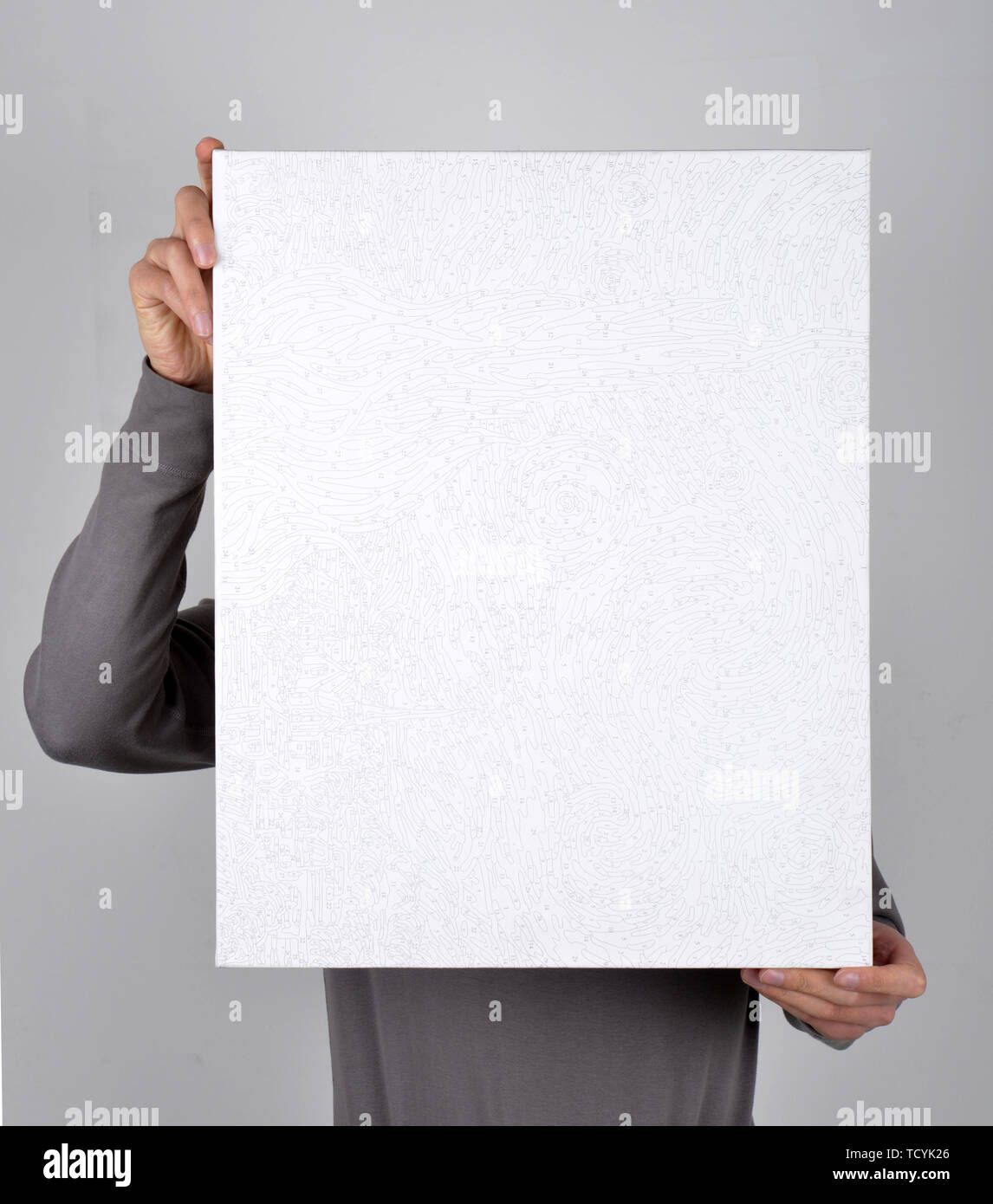 Holding a blank poster display Stock Photo Alamy