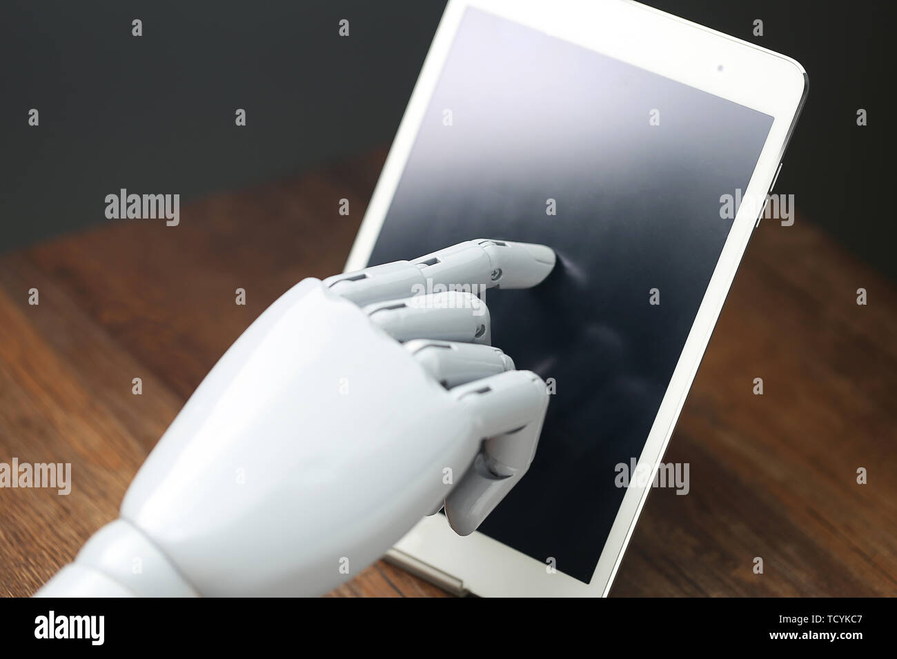 AI robotic operations tablet Stock Photo