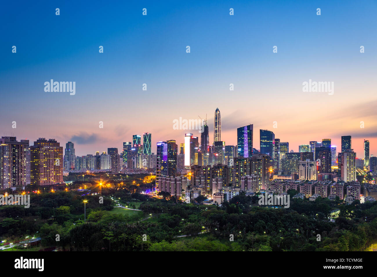 City Skyline, Futian Financial District, Shenzhen Stock Photo