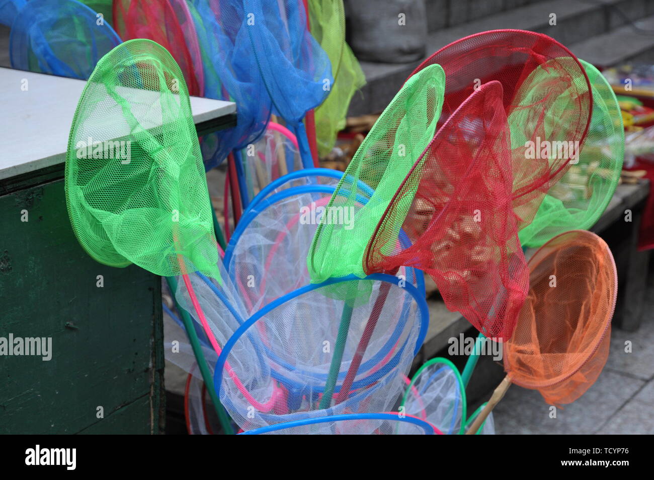 Fishing nets of all colors Stock Photo Alamy