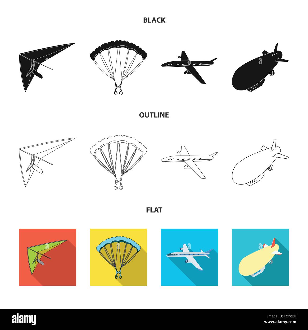 Vector illustration of transport and object icon. Collection of ...