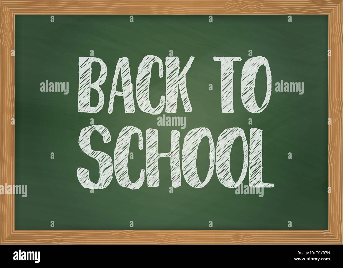 Back To School Vector Banner With Chalk Text On A Blackboard With