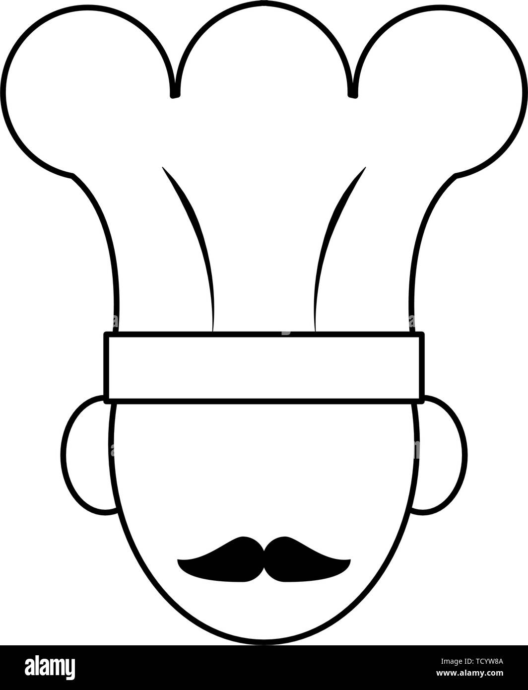 restaurant food and cuisine cartoons in black and white Stock Vector