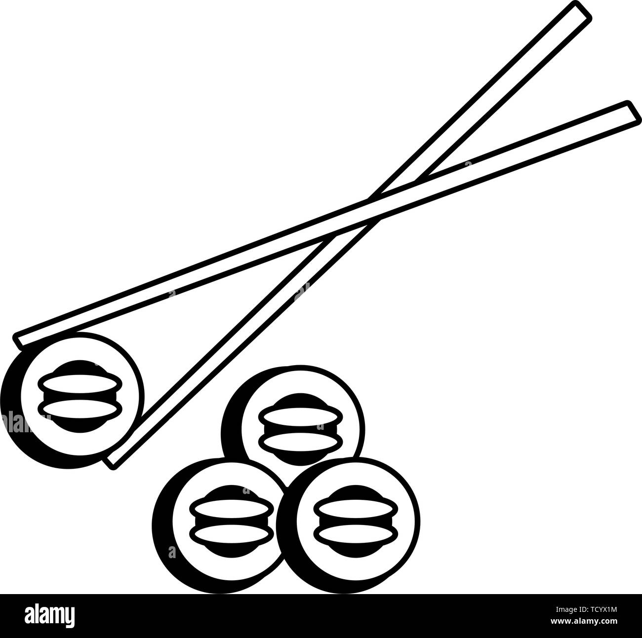 restaurant food and cuisine cartoons in black and white Stock Vector