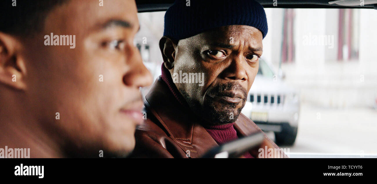 SHAFT, from left: Jessie T. Usher, Samuel L. Jackson, 2019. © Warner ...