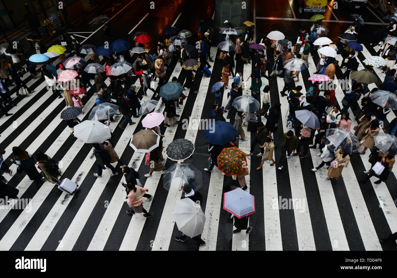 A rainy day in Osaka, Japan Stock Photo - Alamy