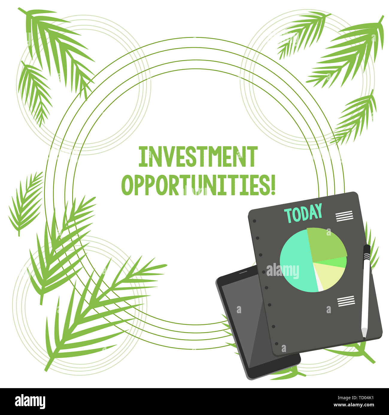 Writing note showing investment Cut Out