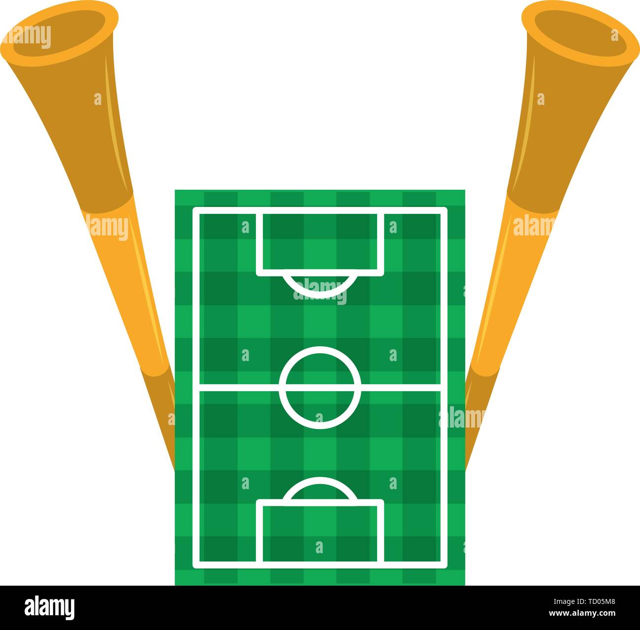 Soccer playfield and horns top view Stock Vector Image & Art Alamy