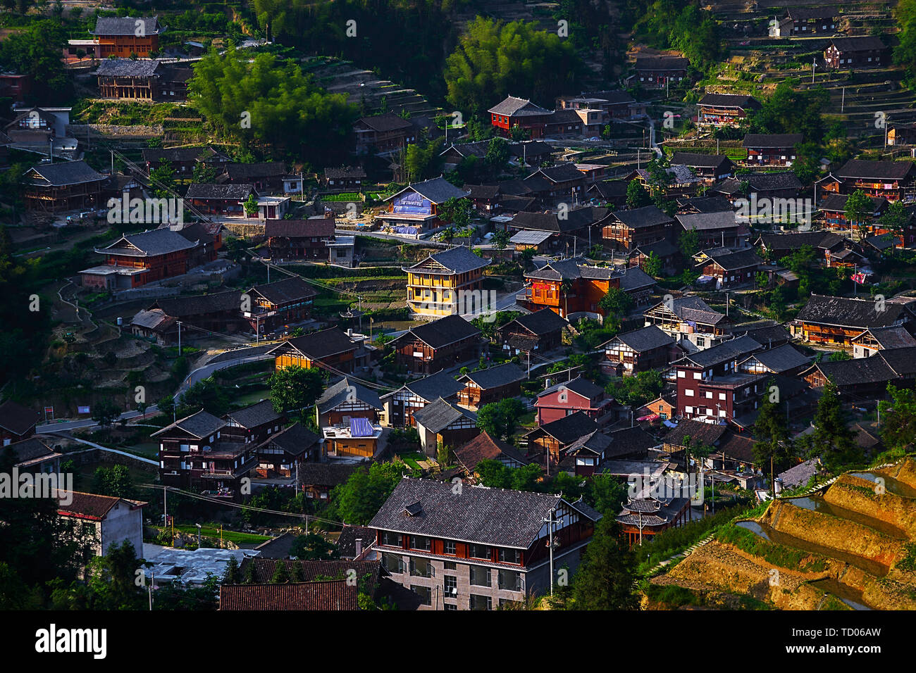 The scenery of Zhenglong ancient village, Shuiche Town, Xinhua County, Loudi City, Hunan Province. Stock Photo