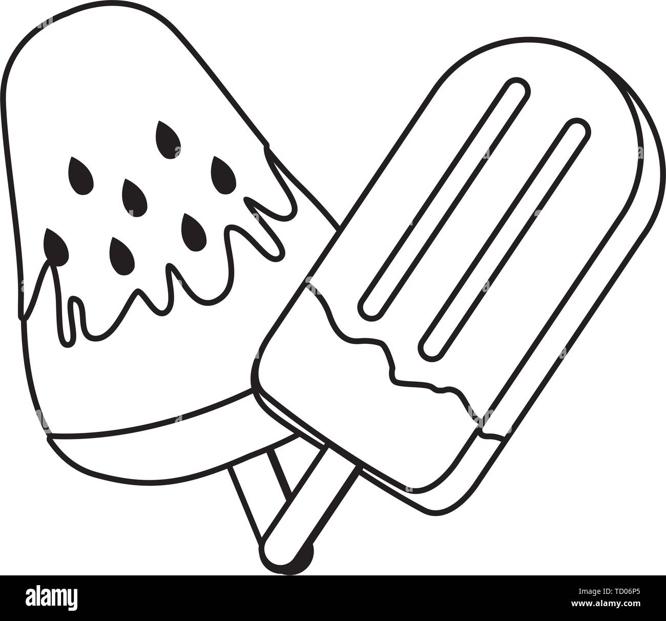 delicious-ice-lolly-icon-cartoon-in-black-and-white-stock-vector-image