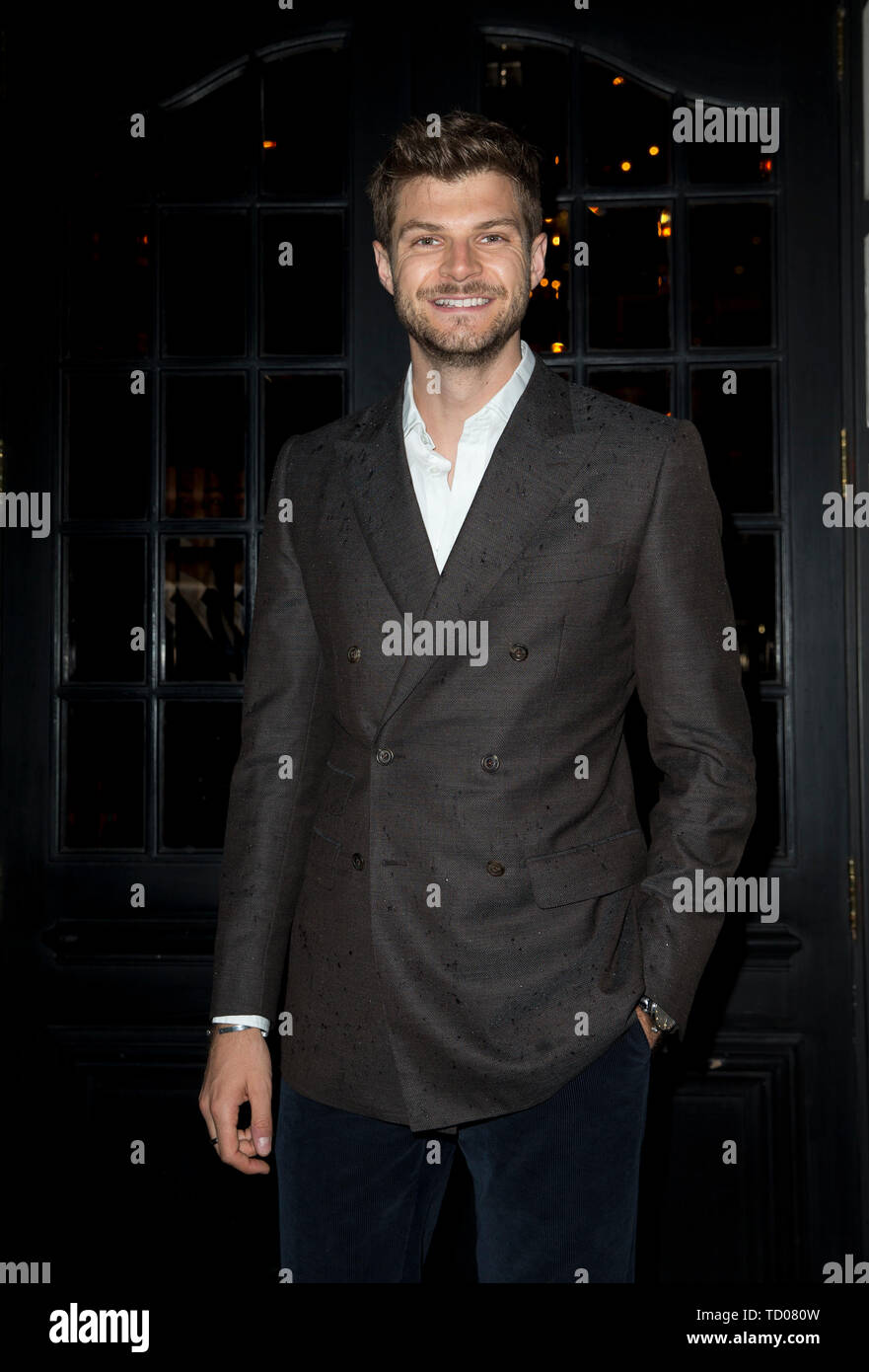 Jim Chapman arrives at Berners Tavern in London for a dinner to celebrate the close of London Fashion Week Men's. Stock Photo