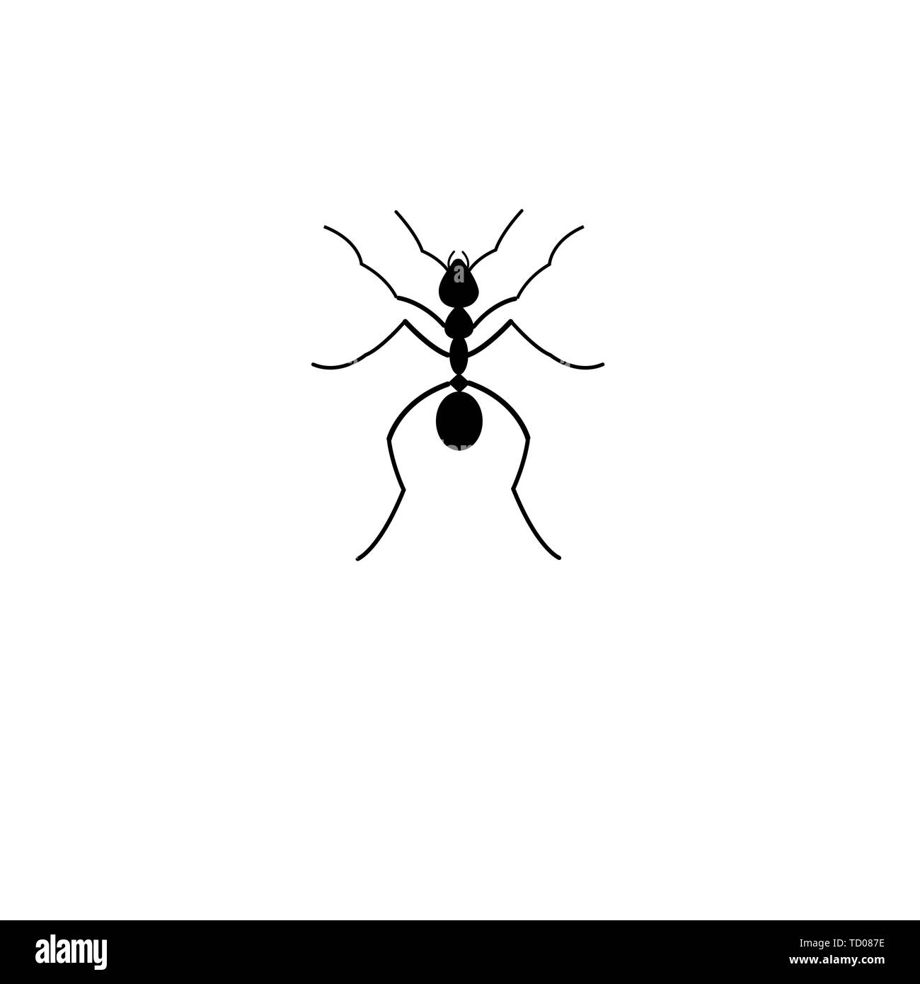 Vector black silhouette ant icon on white background Stock Vector Image ...