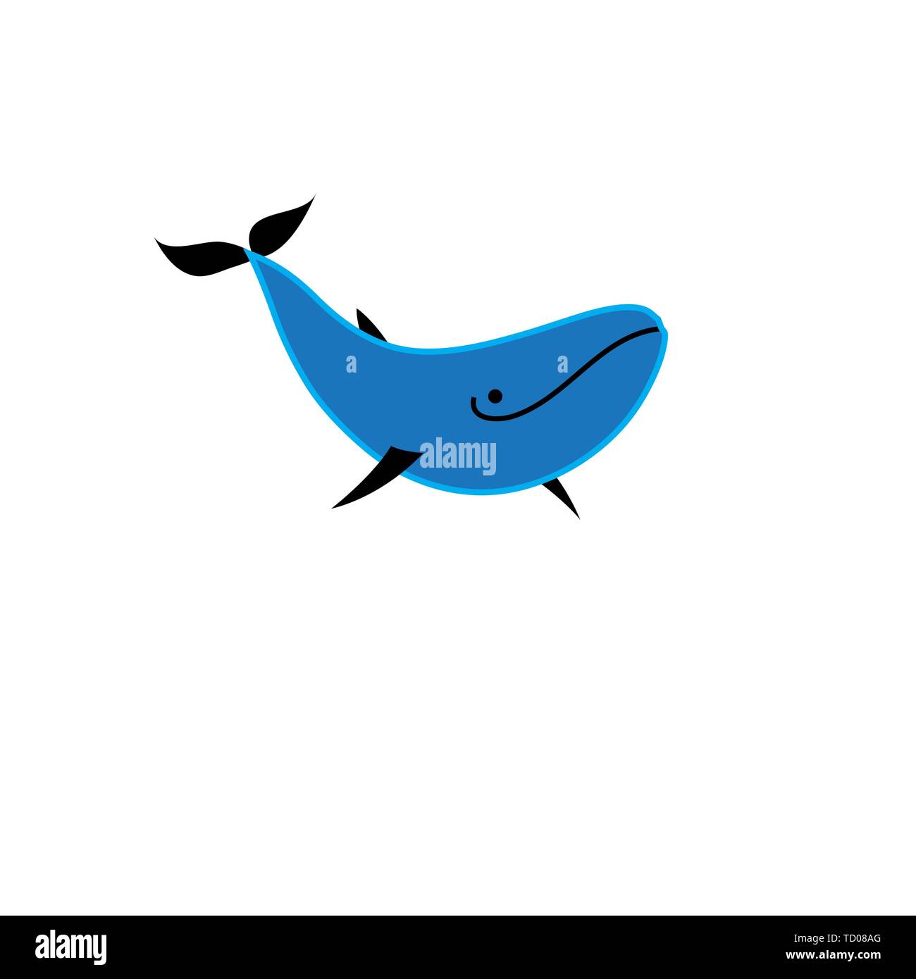 Blue whale vector icon isolated on white background Stock Vector