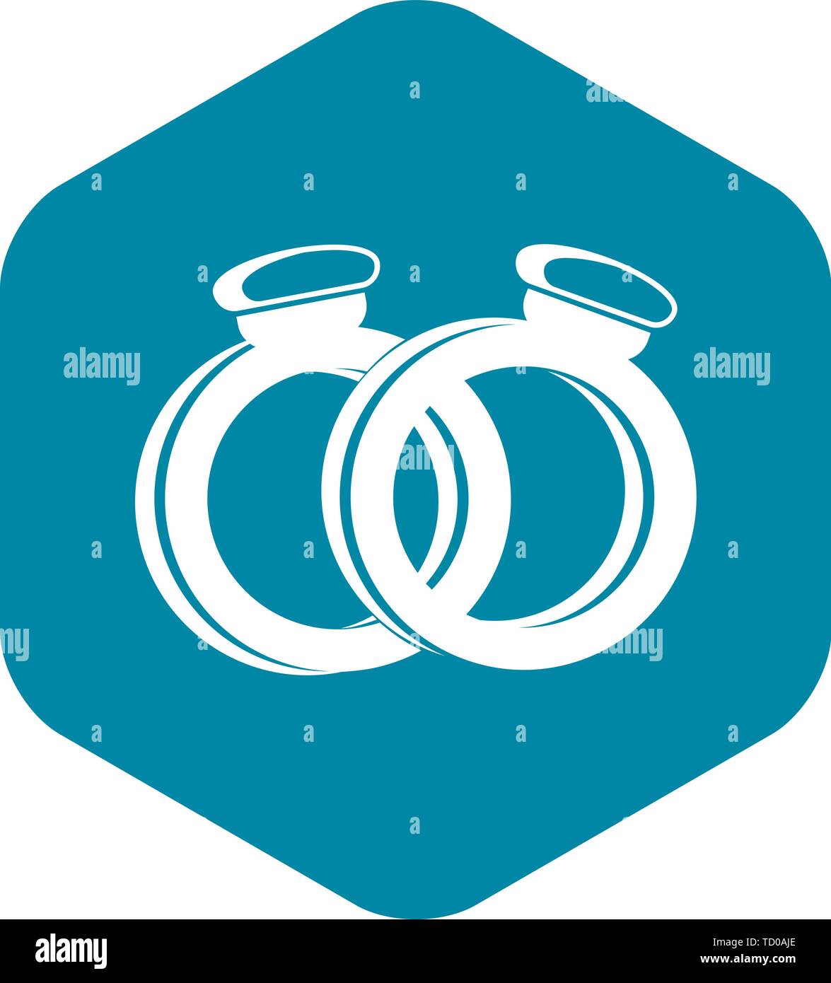 A pair of gold wedding rings icon, simple style Stock Vector Image