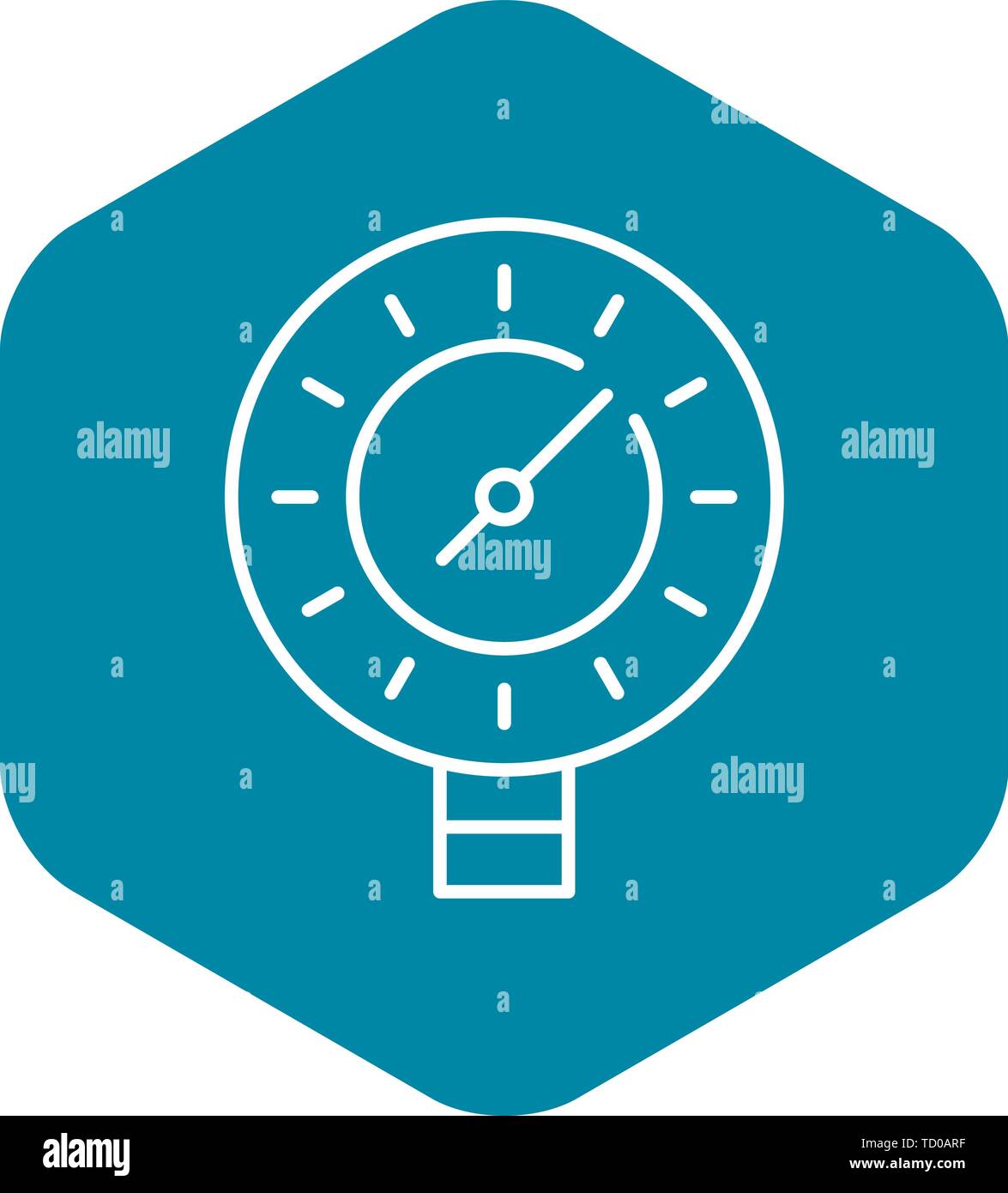Welding manometer icon, outline style Stock Vector