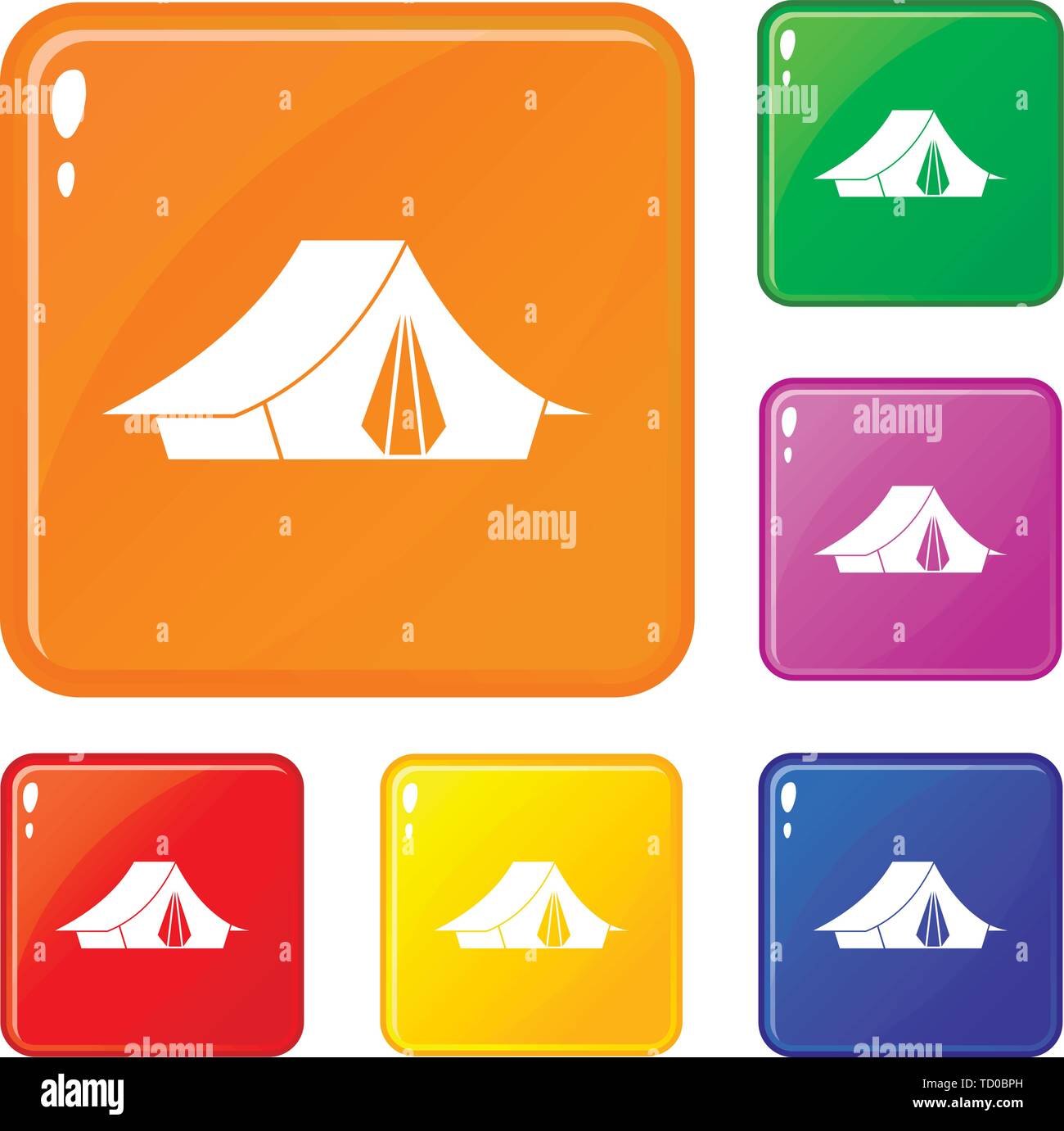 Camping tent icons set vector color Stock Vector Image & Art - Alamy
