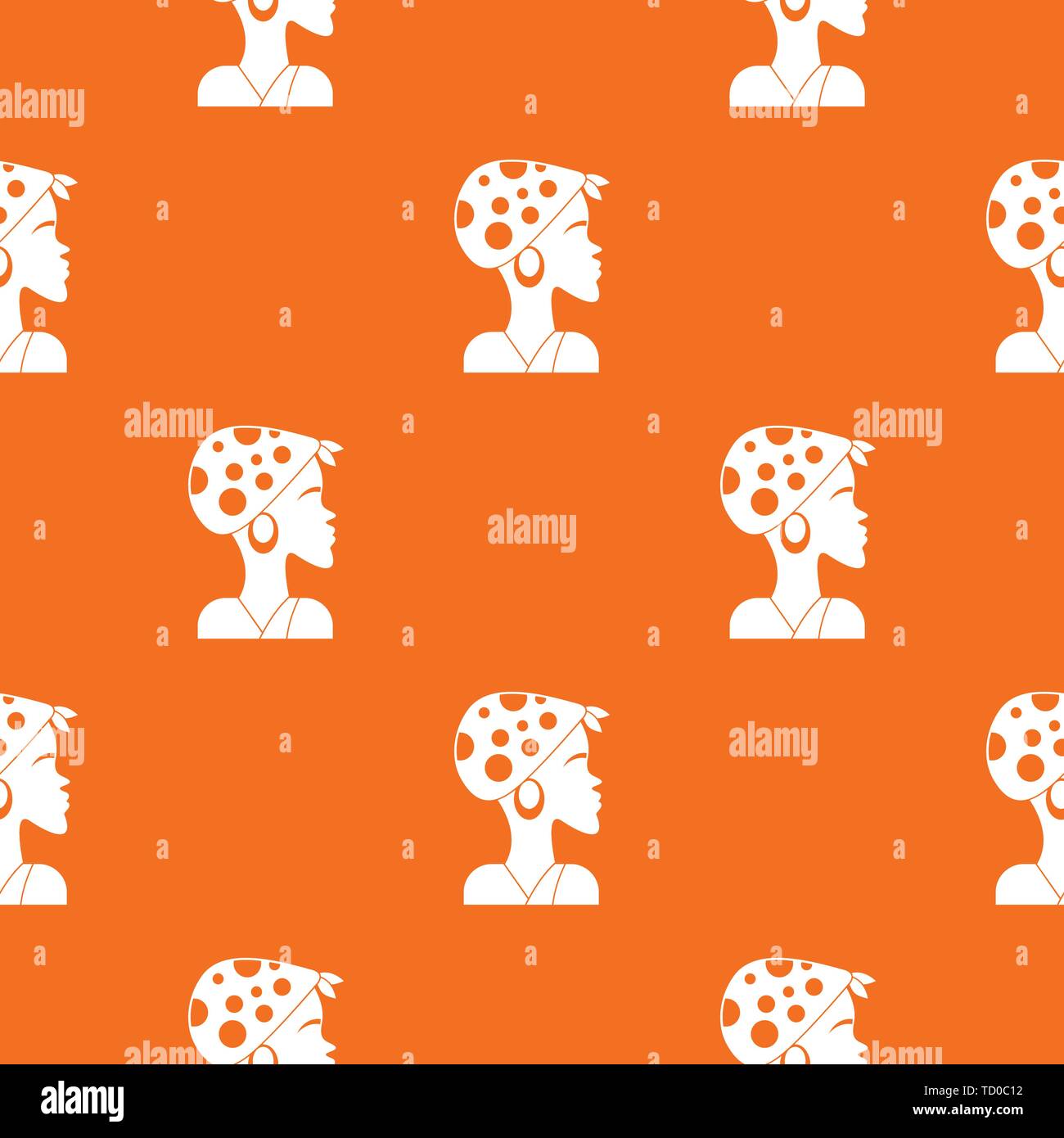 African woman pattern vector orange Stock Vector Image & Art - Alamy