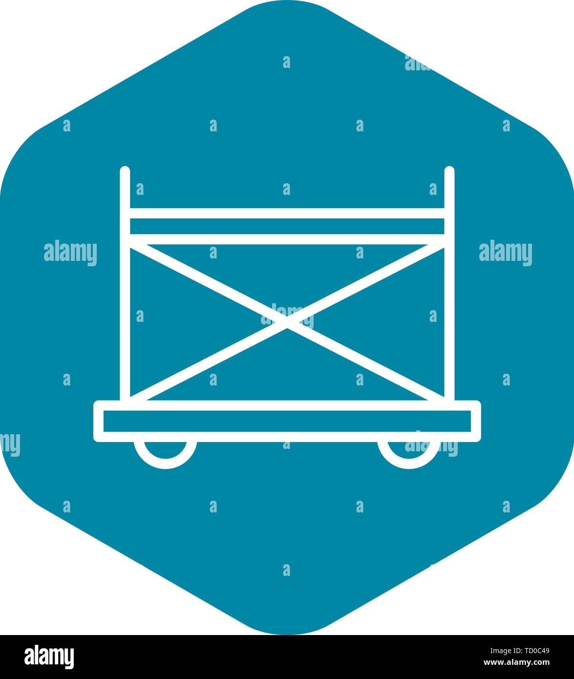 Wheel scaffold icon, outline style Stock Vector
