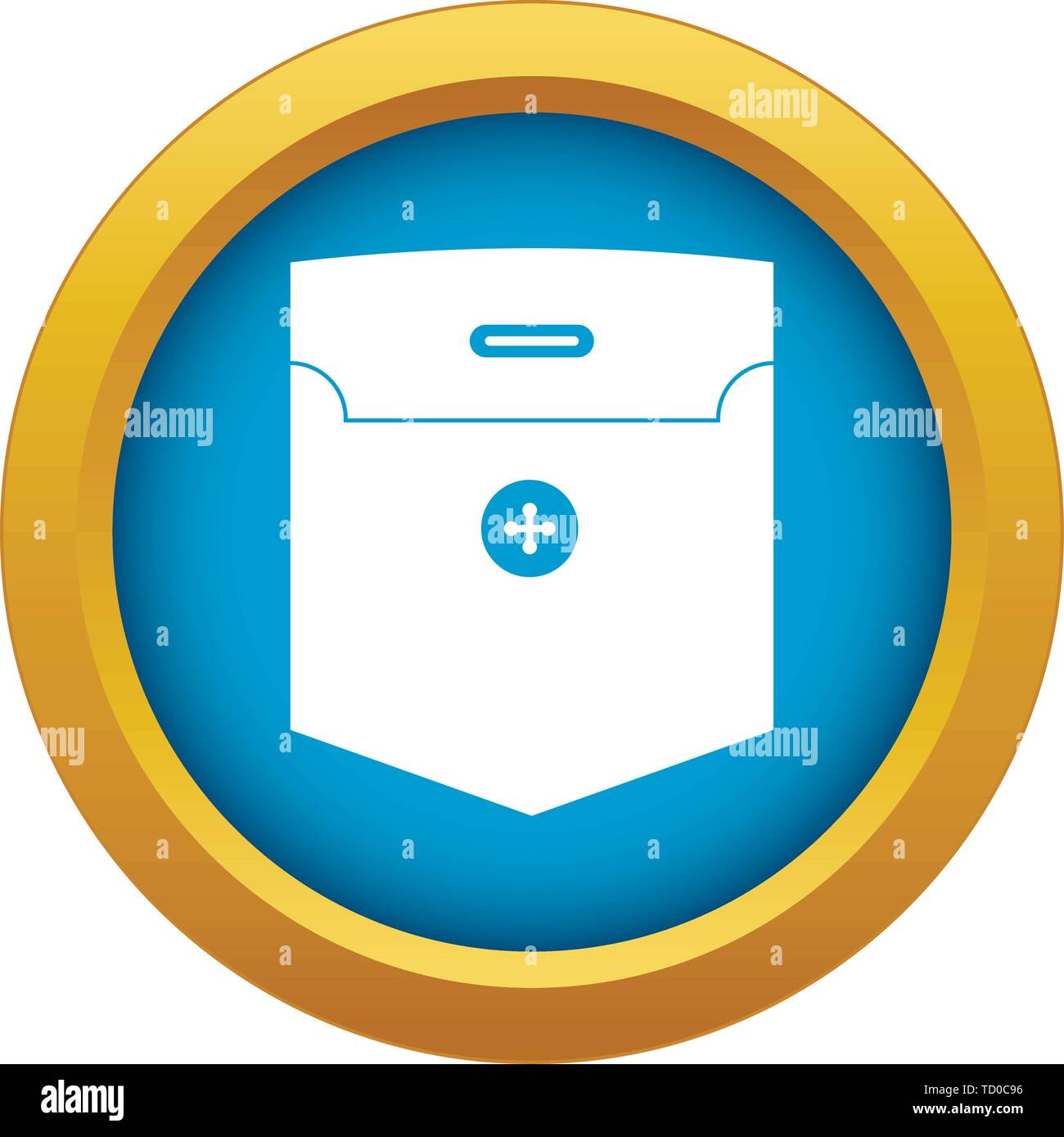 Fashion pocket for shirt icon blue vector isolated Stock Vector Image ...