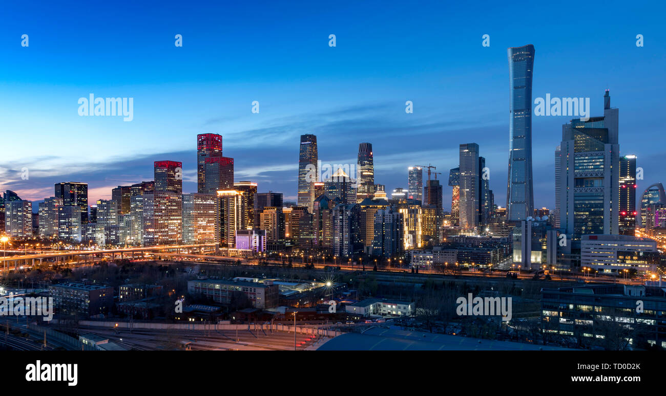 Night view of China Zun Building, International Trade and Business ...