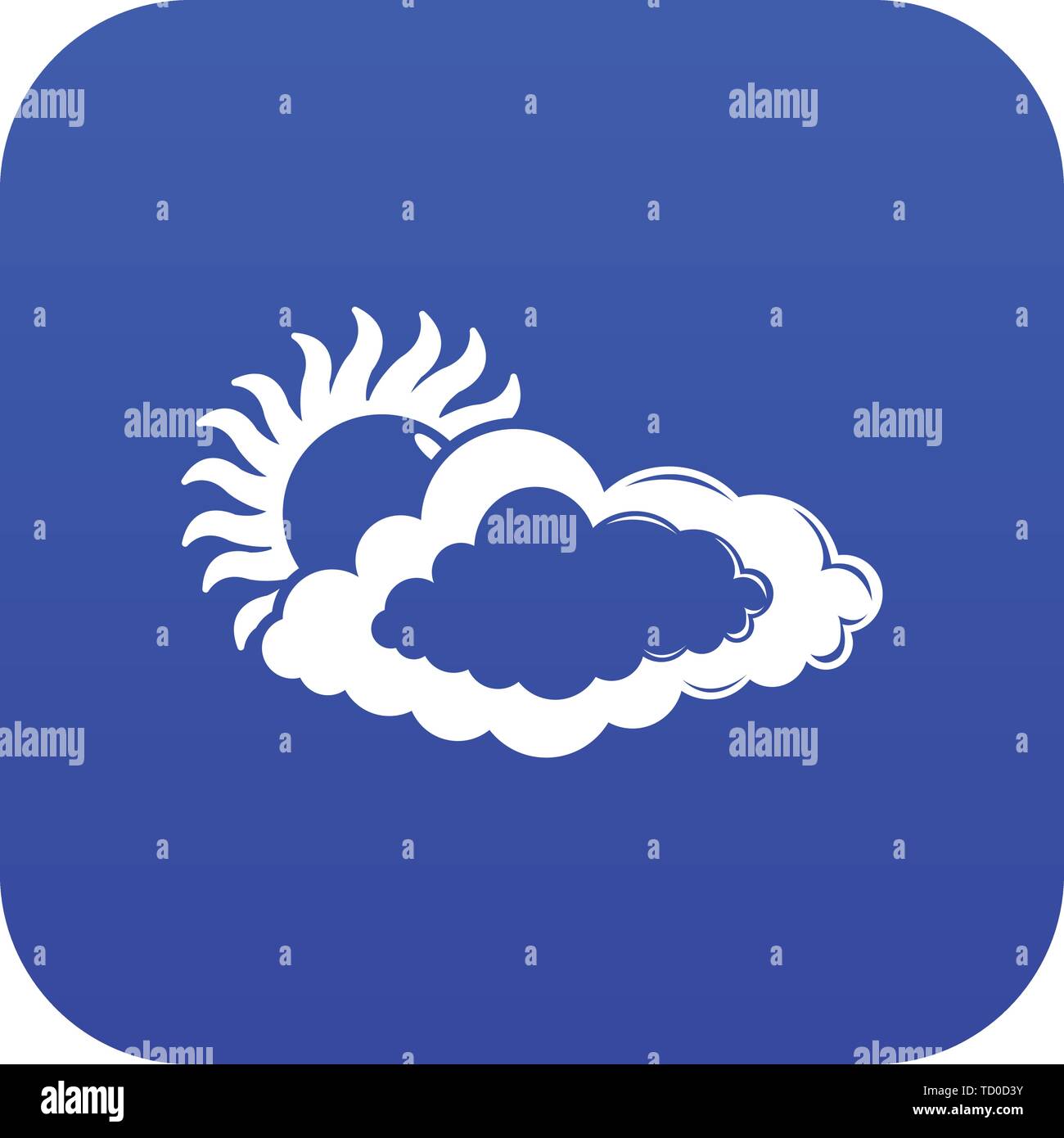 Cloud sun icon blue vector Stock Vector Image & Art - Alamy
