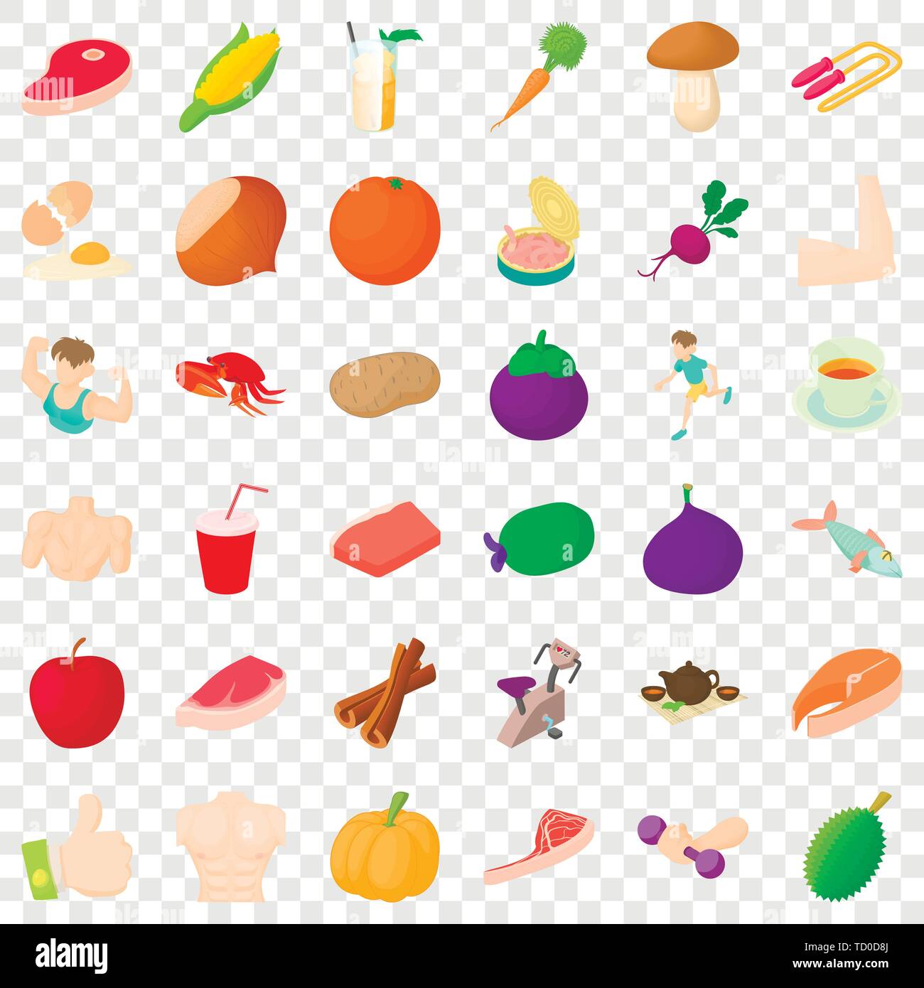 Exercise icons set, cartoon style Stock Vector Image & Art - Alamy