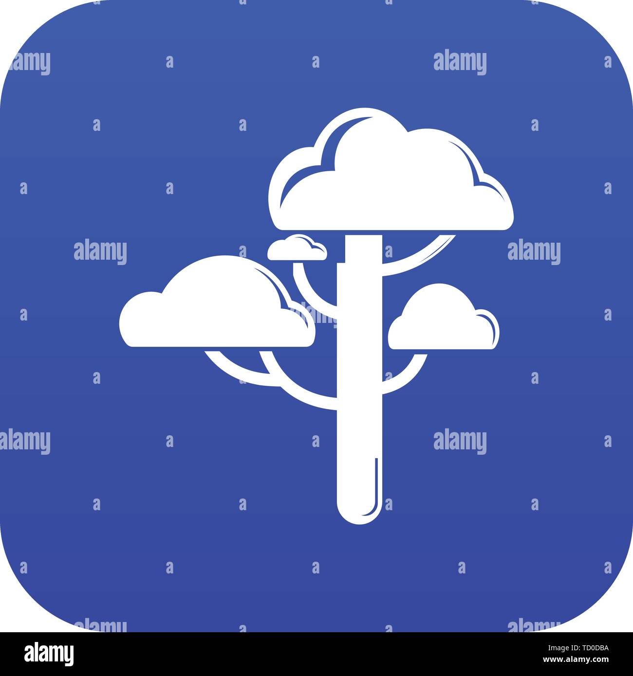 Cloud tree icon blue vector Stock Vector Image & Art - Alamy