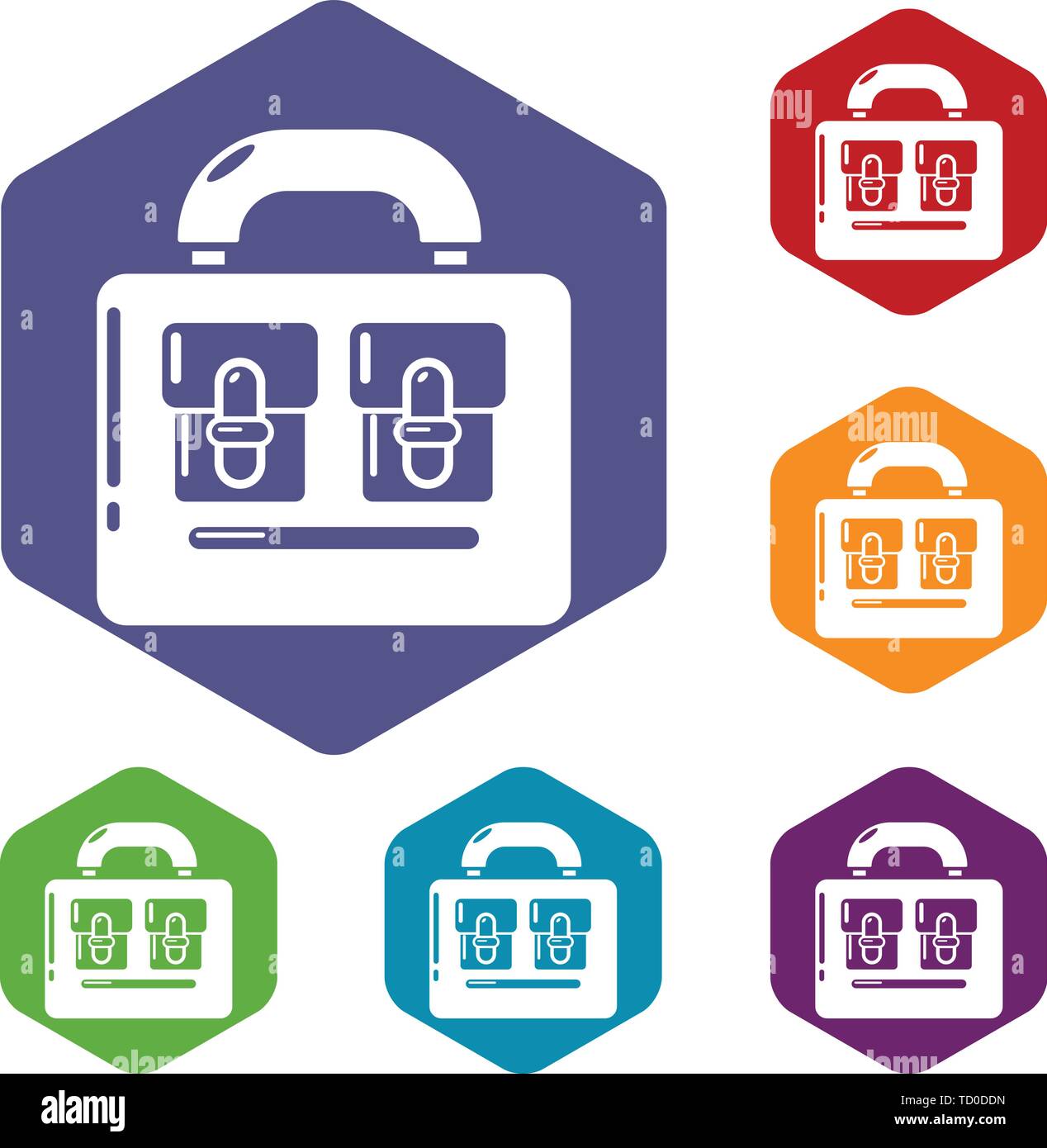 Travel bag vintage icon, simple black style Stock Vector Image & Art ...
