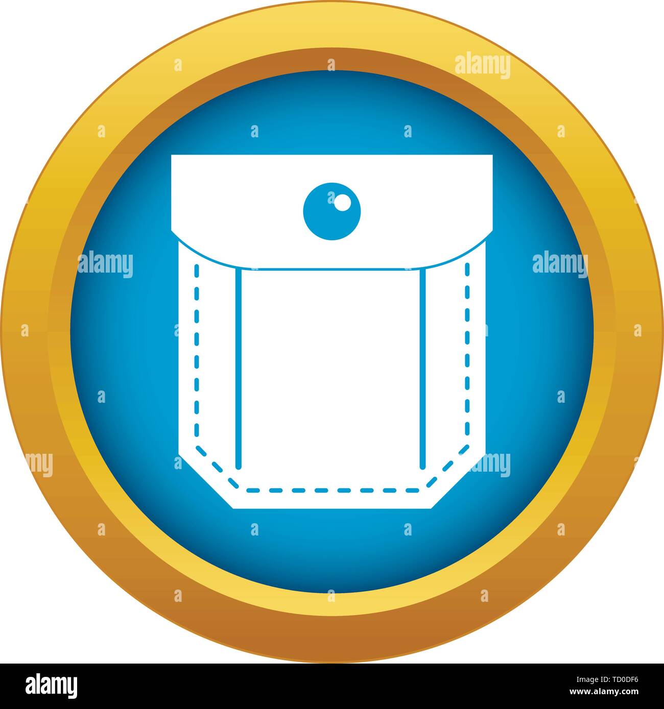 Pocket with valve and button icon blue vector isolated Stock Vector ...