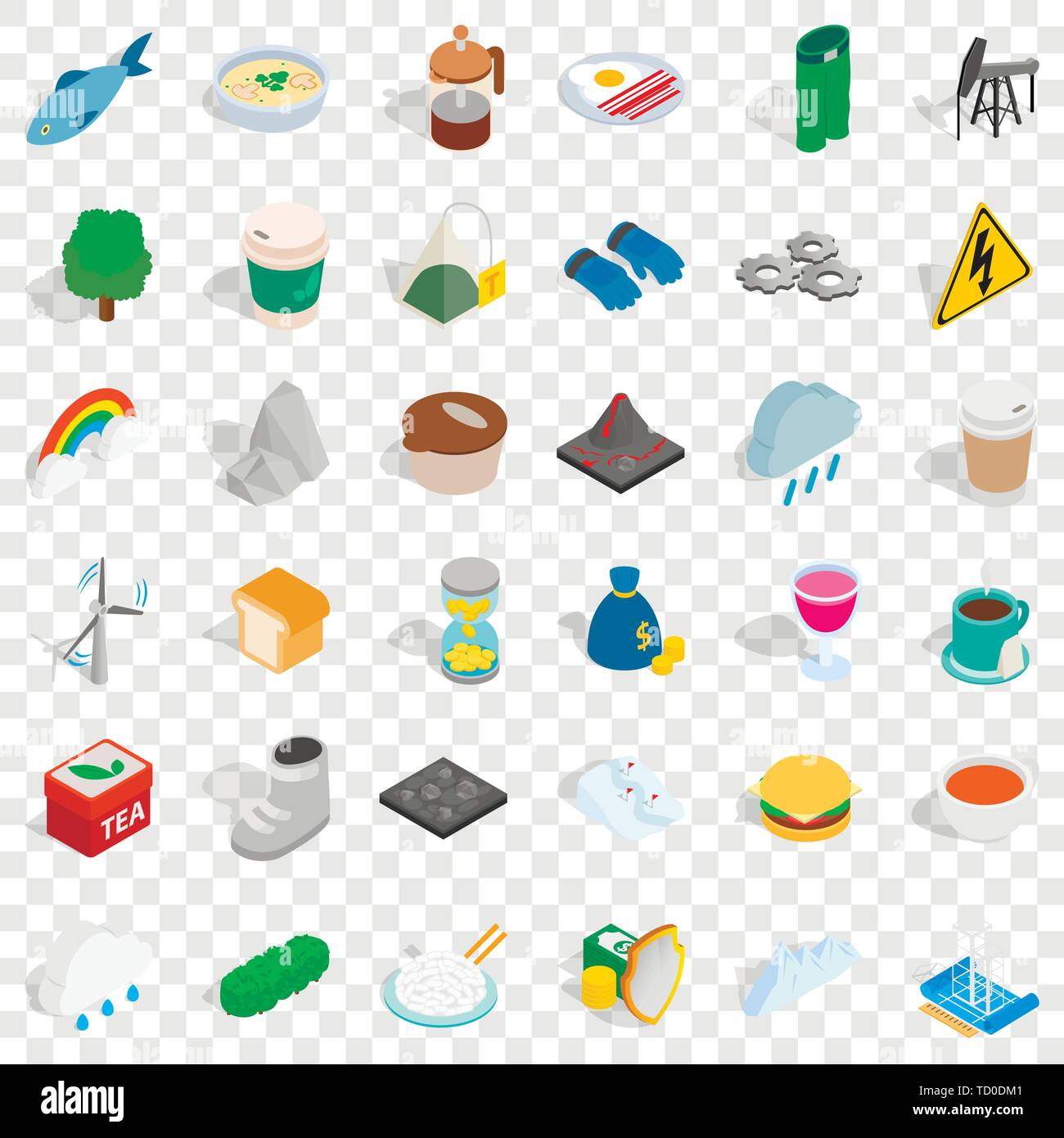 Brumal icons set, isometric style Stock Vector