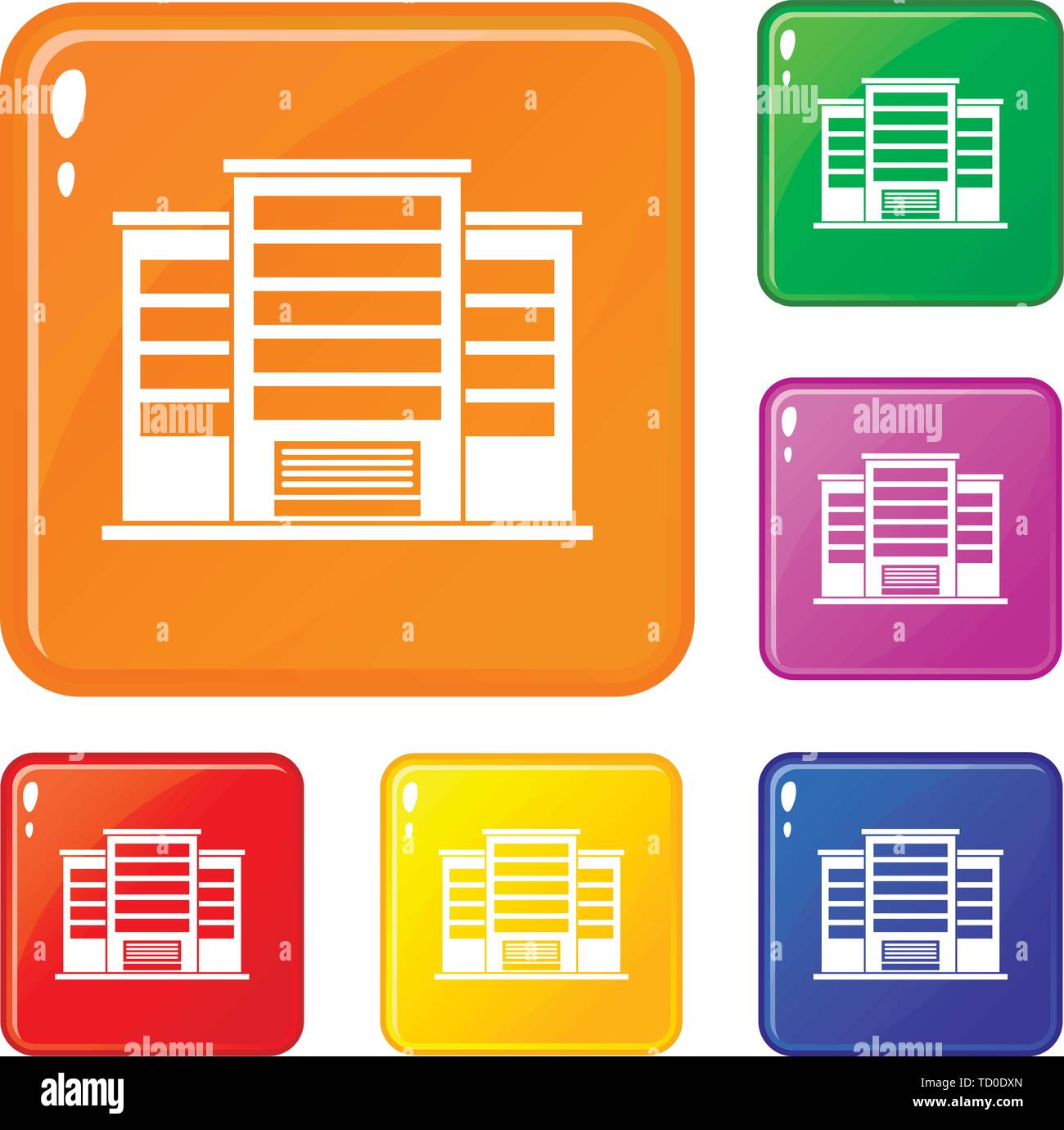 Industrial building icons set vector color Stock Vector Image & Art - Alamy