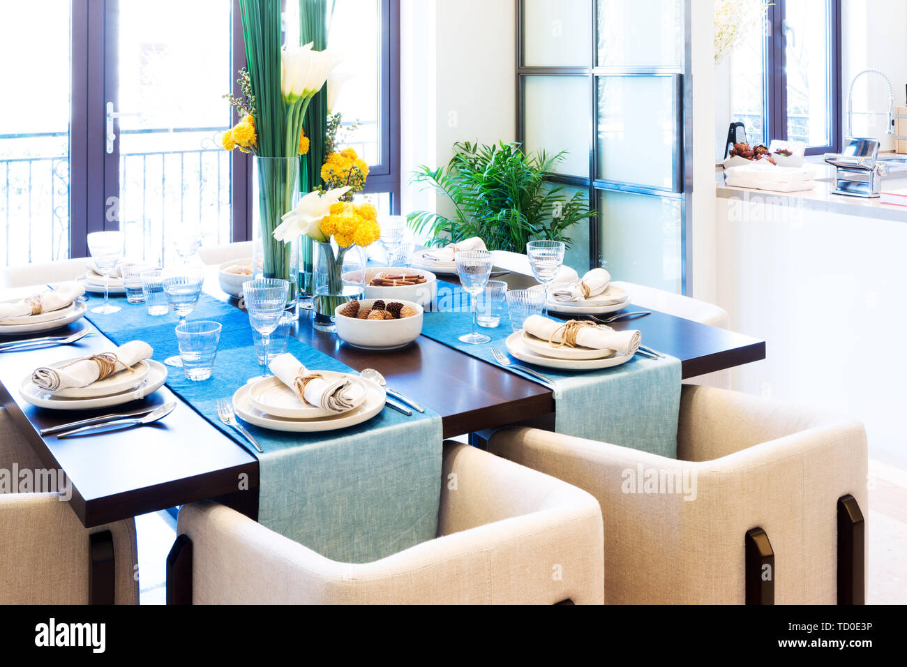Interior of modern dining rooms Stock Photo