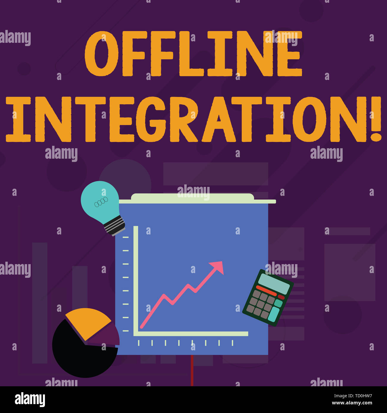 Word writing text Offline Integration. Business photo showcasing First ...