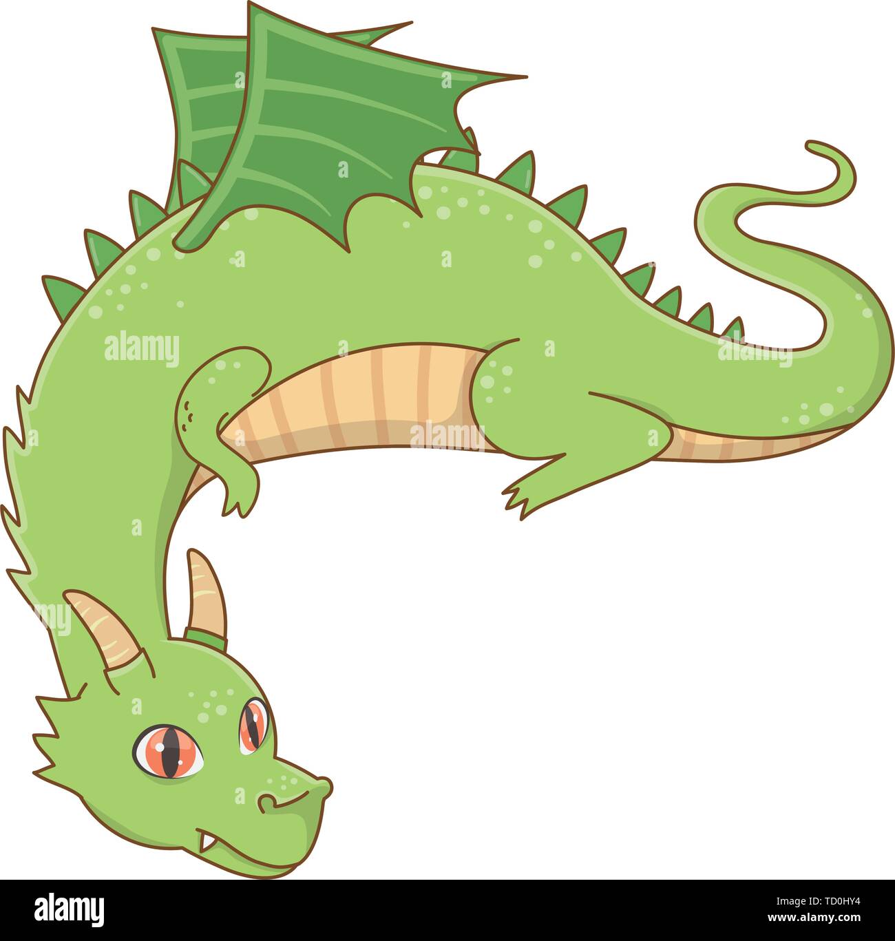 Dragon cartoon design, Chinese asian fantasy animal monster and culture theme Vector illustration Stock Vector