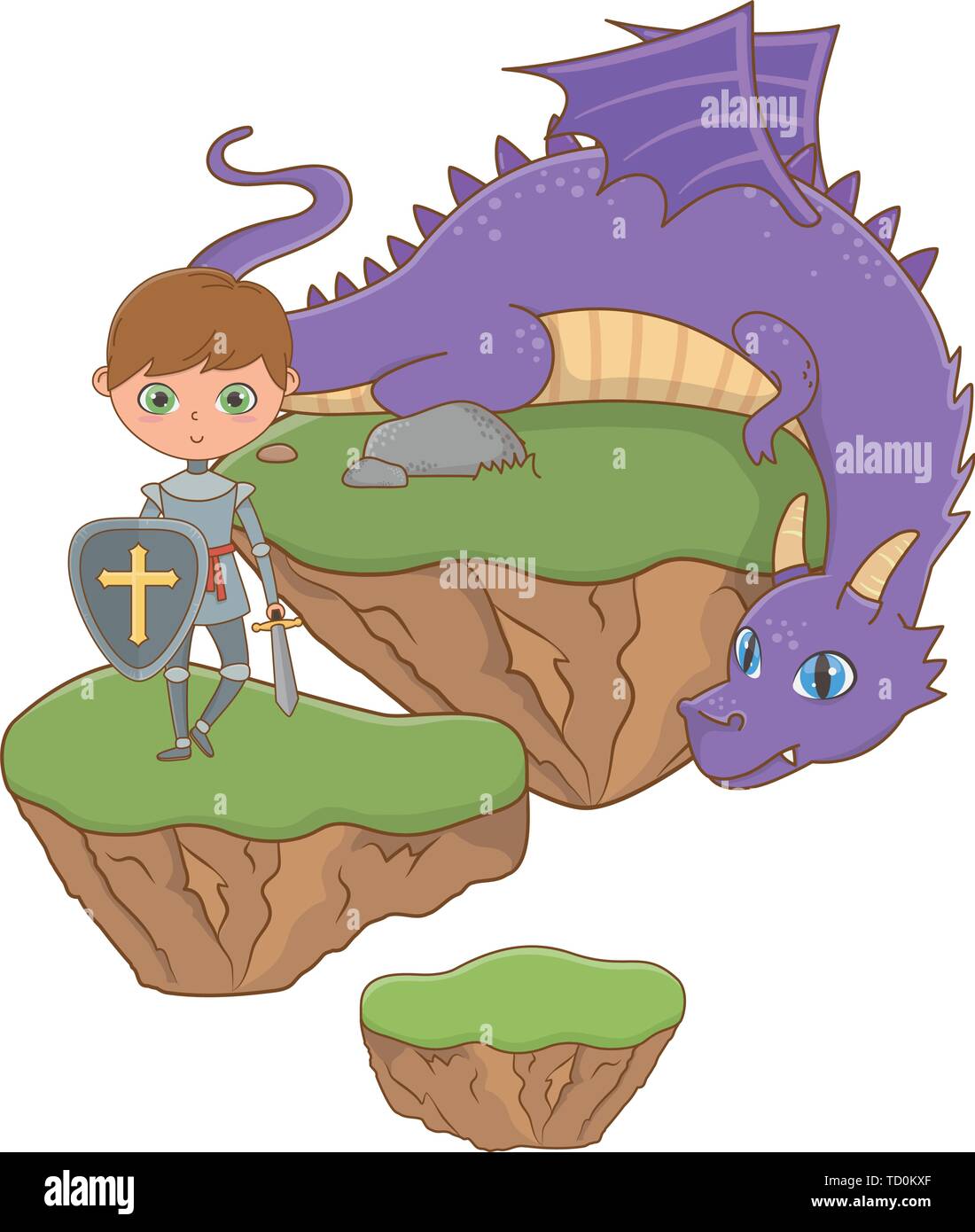 Knight and dragon design, Fairytale history medieval fantasy kingdom ...