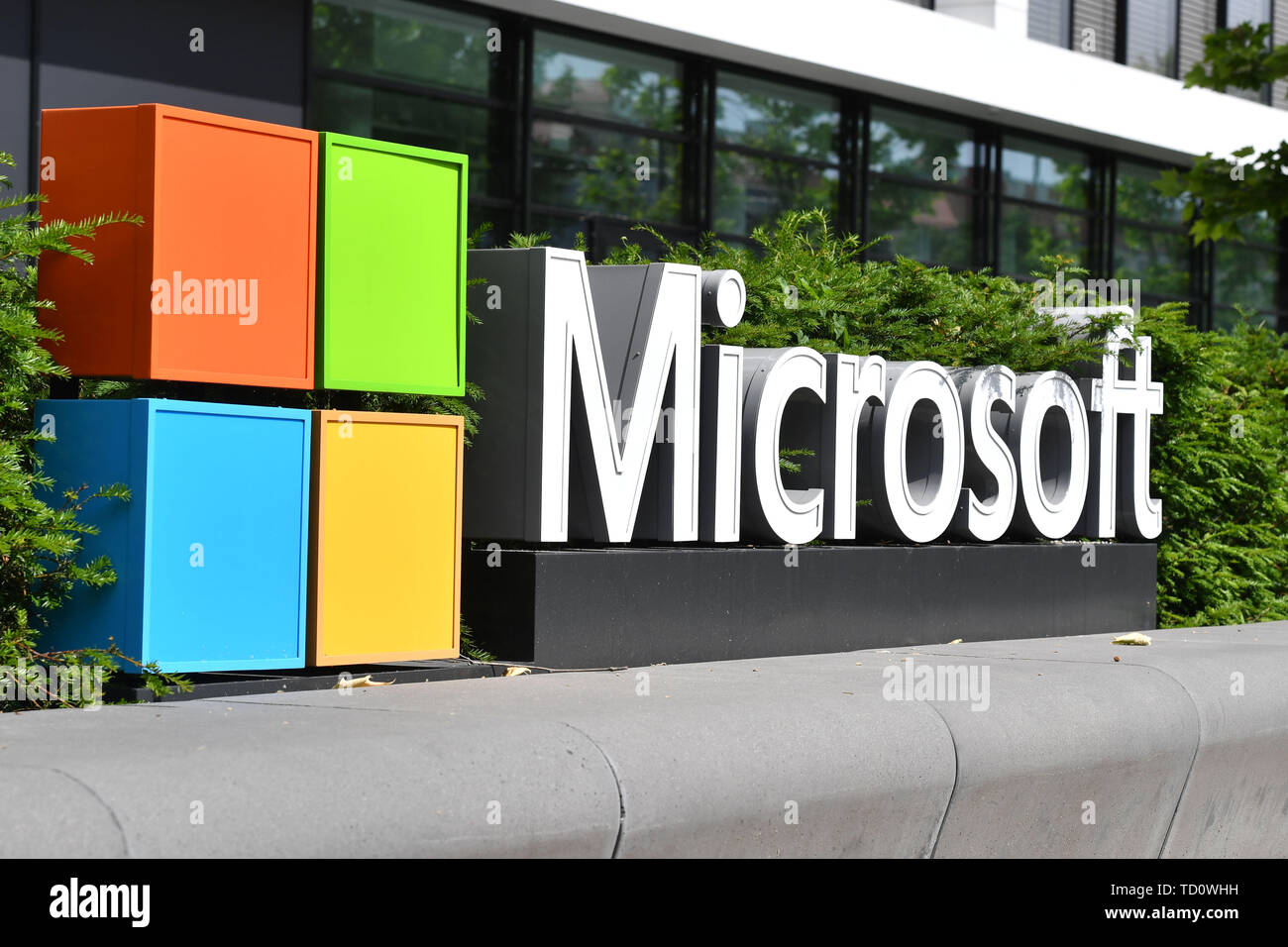 Munich, Deutschland. 10th June, 2019. MICROSOFT logo, lettering company ...