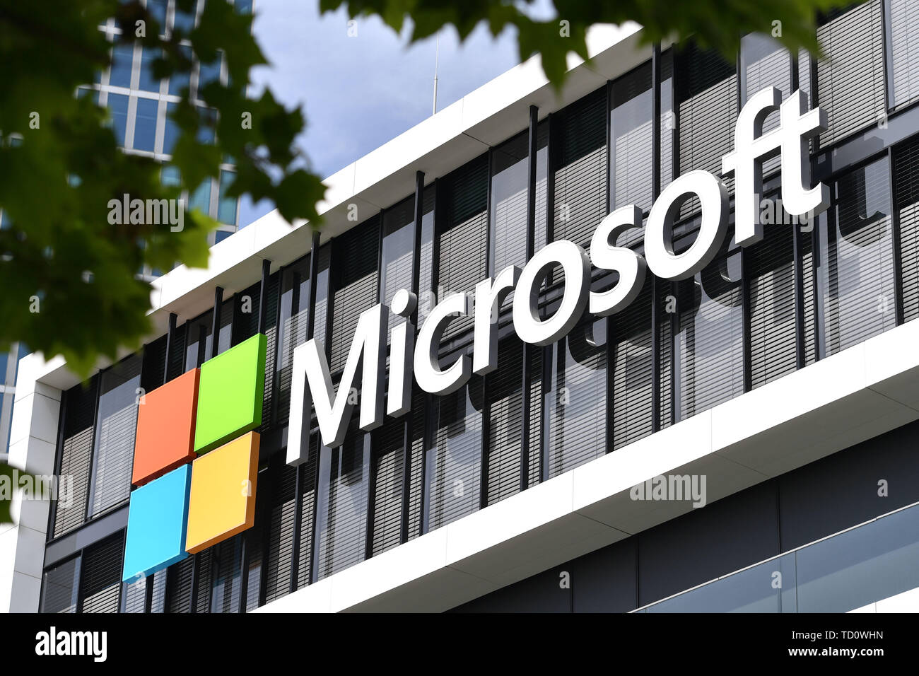 Munich, Deutschland. 10th June, 2019. MICROSOFT logo, lettering company ...