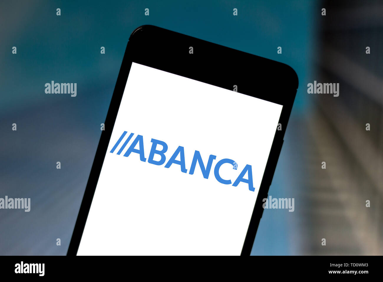 Brazil. 1st June, 2019. In this photo illustration a ABANCA CorporaciÃ³n Bancaria logo is displayed on a smartphone. Credit: Rafael Henrique/SOPA Images/ZUMA Wire/Alamy Live News Stock Photo