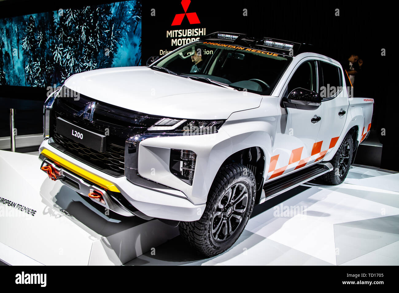 Geneva, Switzerland, March 05, 2019: Mitsubishi L200 at Geneva  International Motor Show, Fifth generation facelift, pickup truck by  Mitsubishi Stock Photo - Alamy