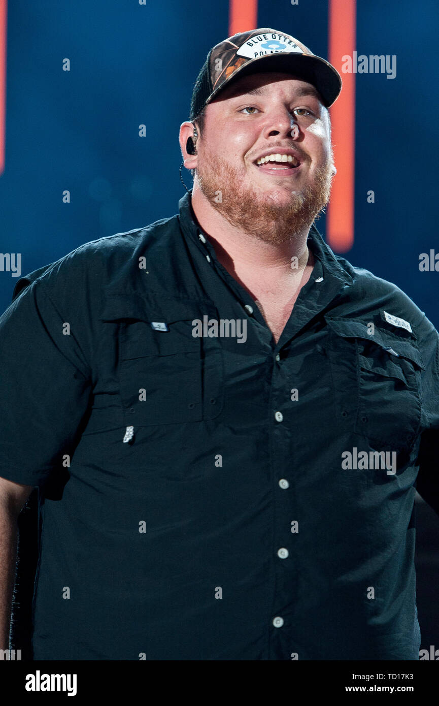 June 8, 2019 - Nashville, Tennessee; USA - Musician LUKE COMBS performs ...